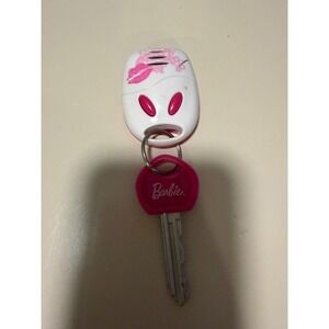 Vintage 2004 Barbie Toy Car Key and Fob Mattel KIDdesigns Pink White no sound